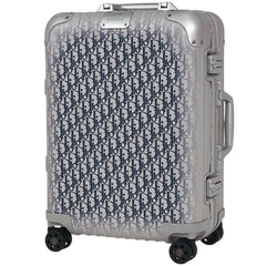 クリスチャンディオール ディオール アンド リモワ キャリーオン スーツケース DIOR AND RIMOWA オブリーク 35L キャリーバッグ PVC シルバー ブルー レディース 【中古】brbag
