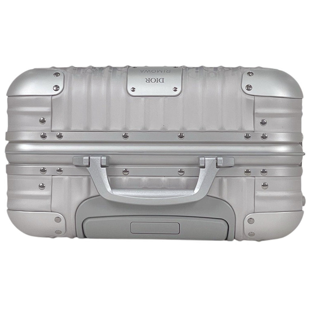 クリスチャンディオール ディオール アンド リモワ キャリーオン スーツケース DIOR AND RIMOWA オブリーク 35L キャリーバッグ PVC シルバー ブルー レディース 【中古】brbag