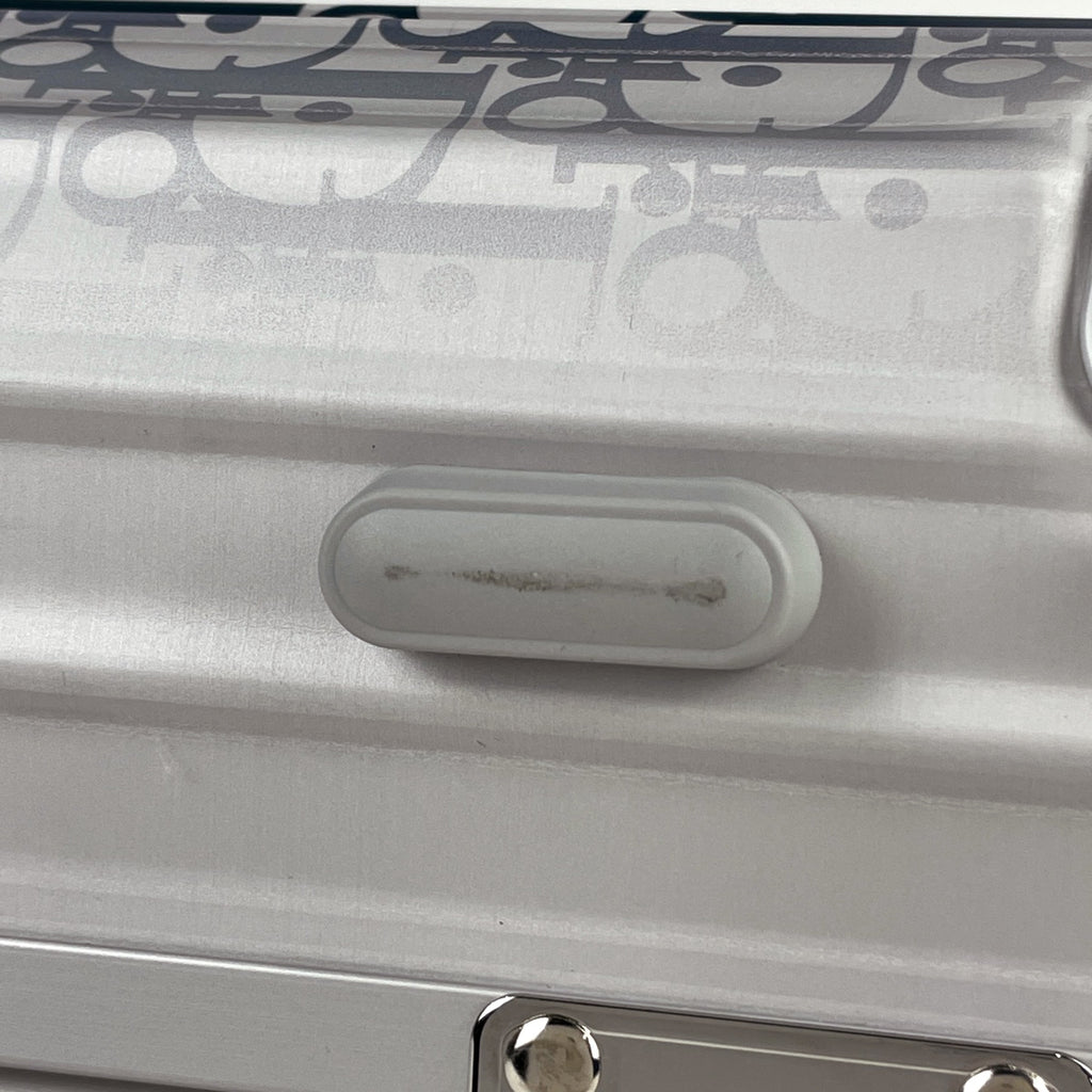 クリスチャンディオール ディオール アンド リモワ キャリーオン スーツケース DIOR AND RIMOWA オブリーク 35L キャリーバッグ PVC シルバー ブルー レディース 【中古】brbag
