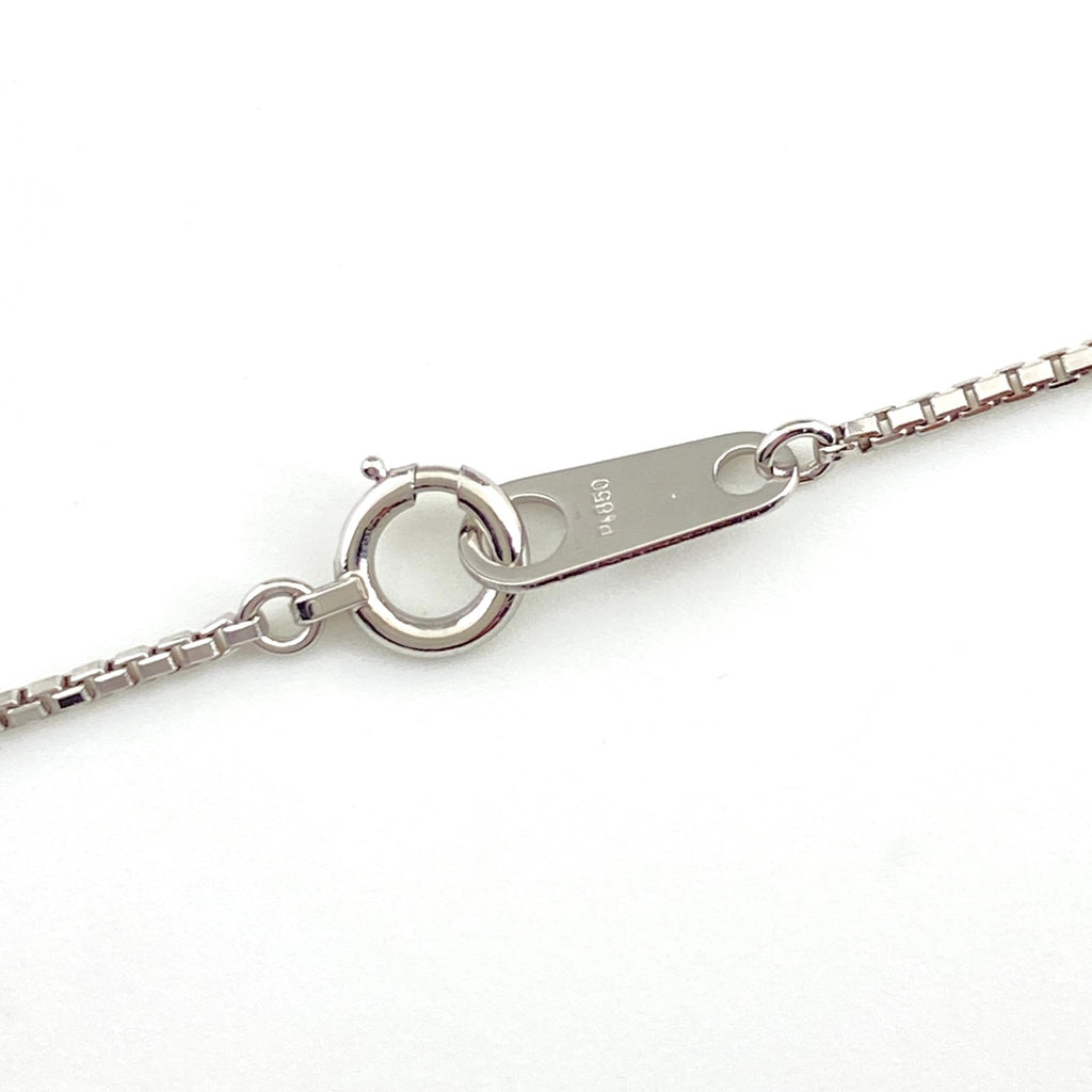 サファイア デザインネックレス プラチナ ペンダント メレダイヤ ネックレス Pt900 Pt850 サファイア レディース 【中古】nbjwl