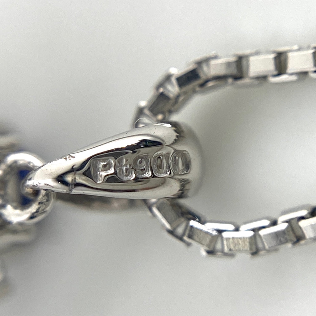 サファイア デザインネックレス プラチナ ペンダント メレダイヤ ネックレス Pt900 Pt850 サファイア レディース 【中古】nbjwl