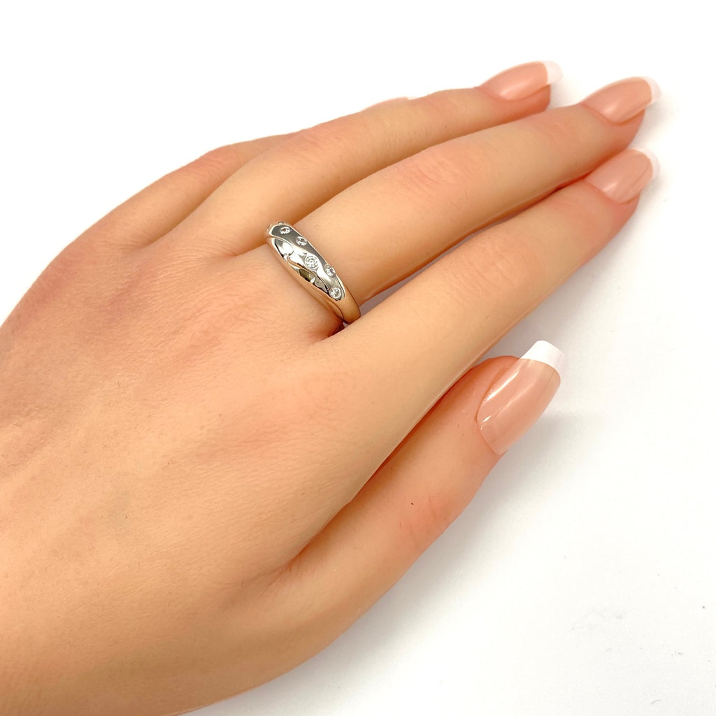 メレダイヤ デザインリング プラチナ 指輪 リング 16号 Pt900 ダイヤモンド レディース 【中古】nbjwl