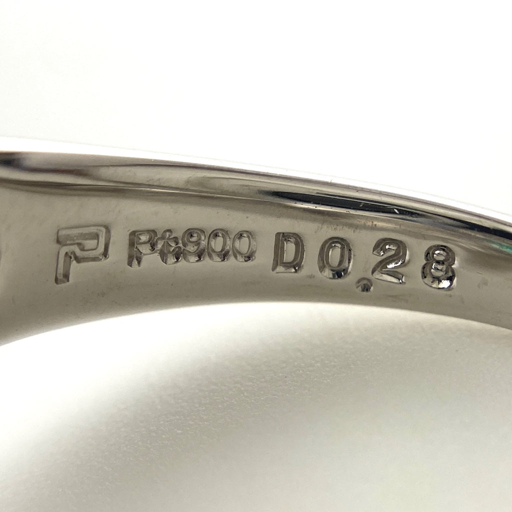 ポーラ エメラルド デザインリング プラチナ 指輪 メレダイヤ リング 12号 Pt900 エメラルド ダイヤモンド レディース 【中古】brjwl