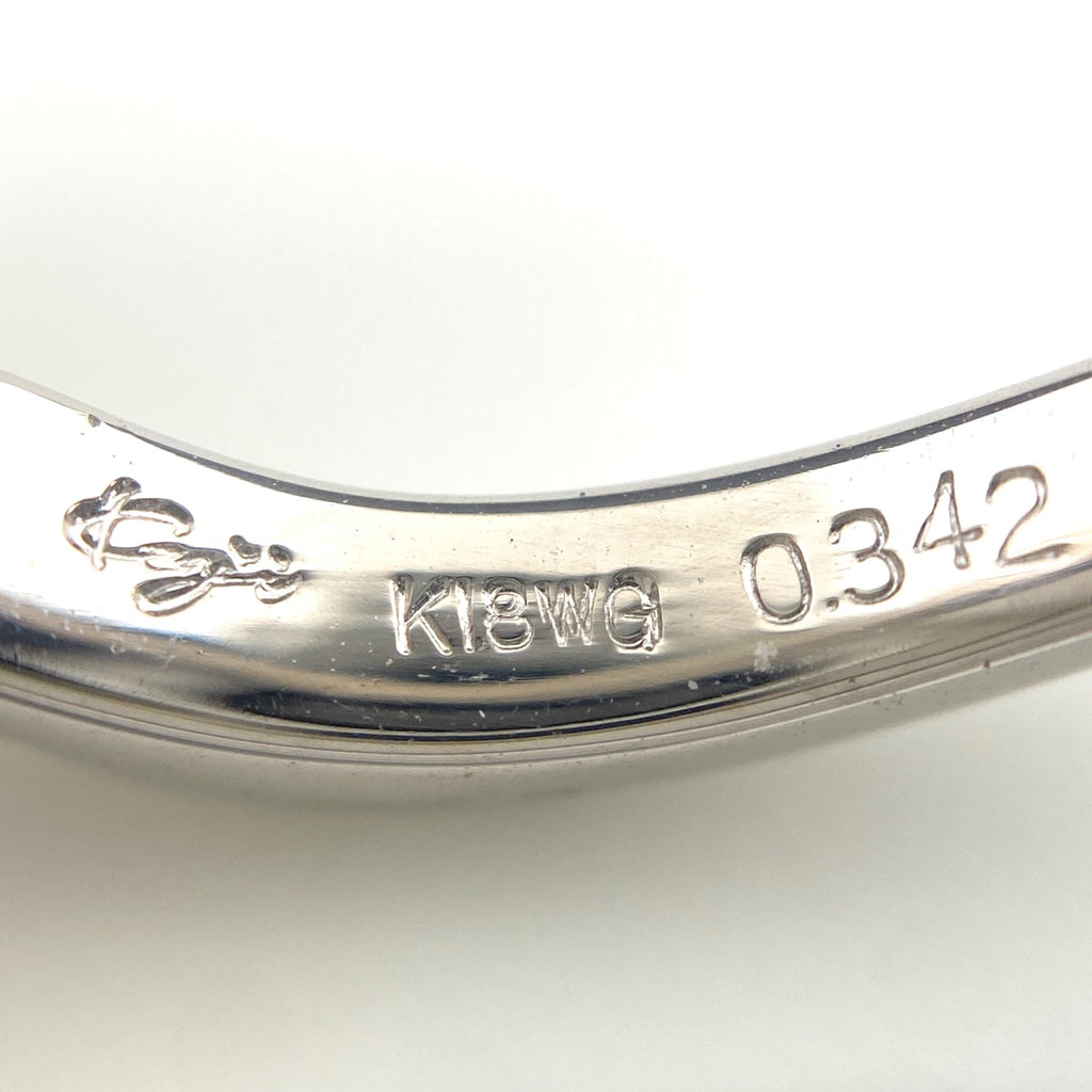 檜佐賢治 KENJI HISA ダイヤモンド デザインリング WG ホワイトゴールド 指輪 チューリップ リング 14号 K18 WG ダイヤモンド レディース 【中古】brjwl