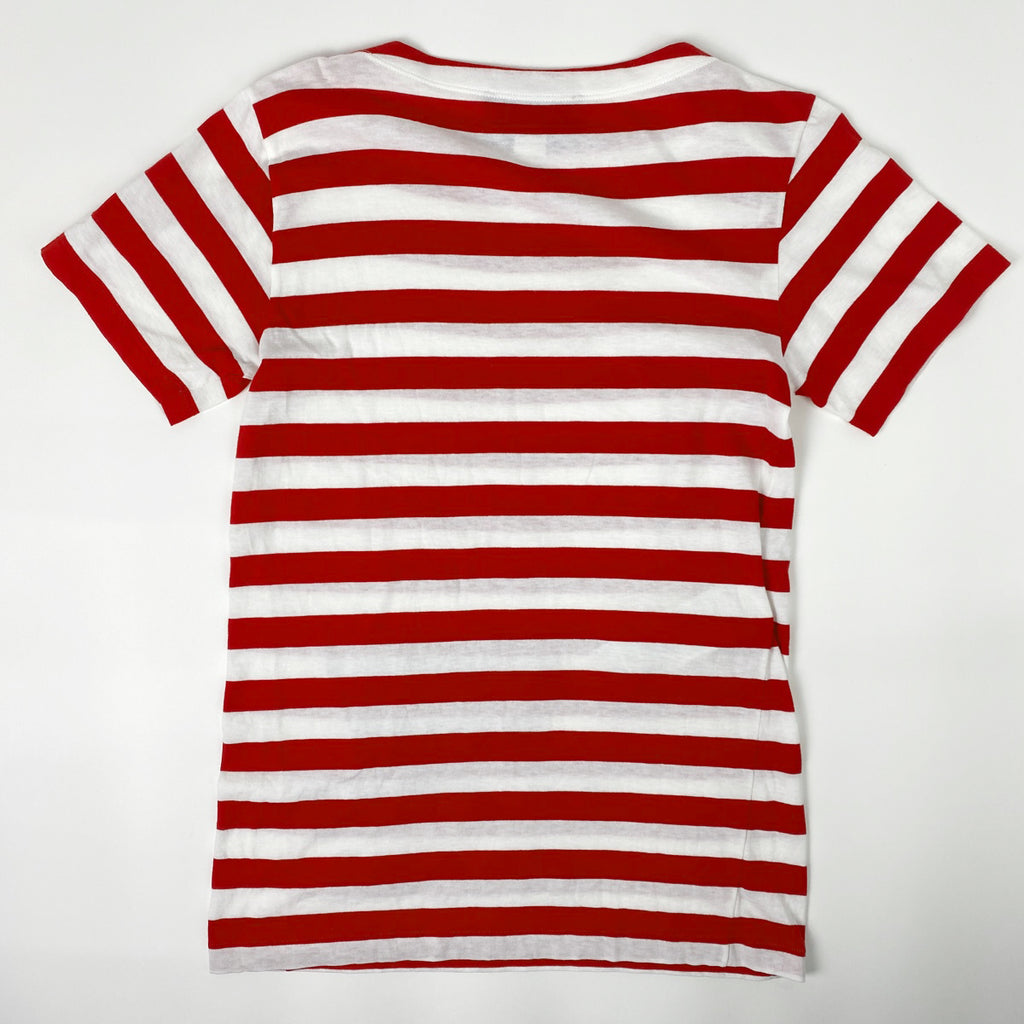 グッチ ロゴ 半袖Tシャツ ボーダー トップス 半袖Ｔシャツ 綿 レッド ホワイト レディース 【中古】brapp