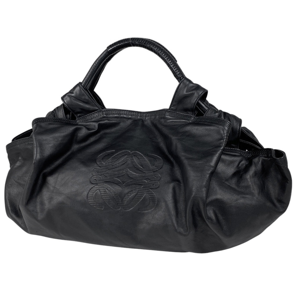 ロエベ ナッパアイレ アナグラム ハンドバッグ レザー ブラック レディース 【中古】brbag