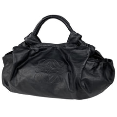 ロエベ ナッパアイレ アナグラム ハンドバッグ レザー ブラック レディース 【中古】brbag