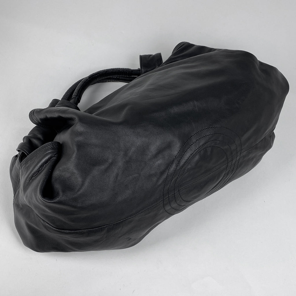 ロエベ ナッパアイレ アナグラム ハンドバッグ レザー ブラック レディース 【中古】brbag