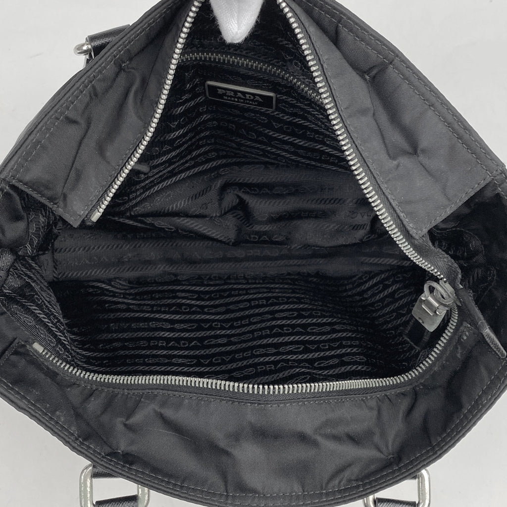 プラダ ロゴプレート トートバッグ ショルダーバッグ トートバッグ ナイロン ネロ(ブラック) レディース 【中古】brbag