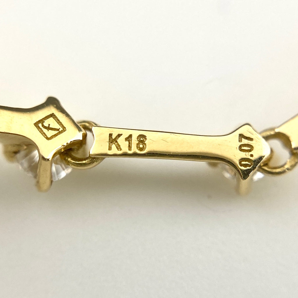 メレダイヤ デザインピアス YG イエローゴールド スイング ピアス K18 ダイヤモンド レディース 【中古】nbjwl