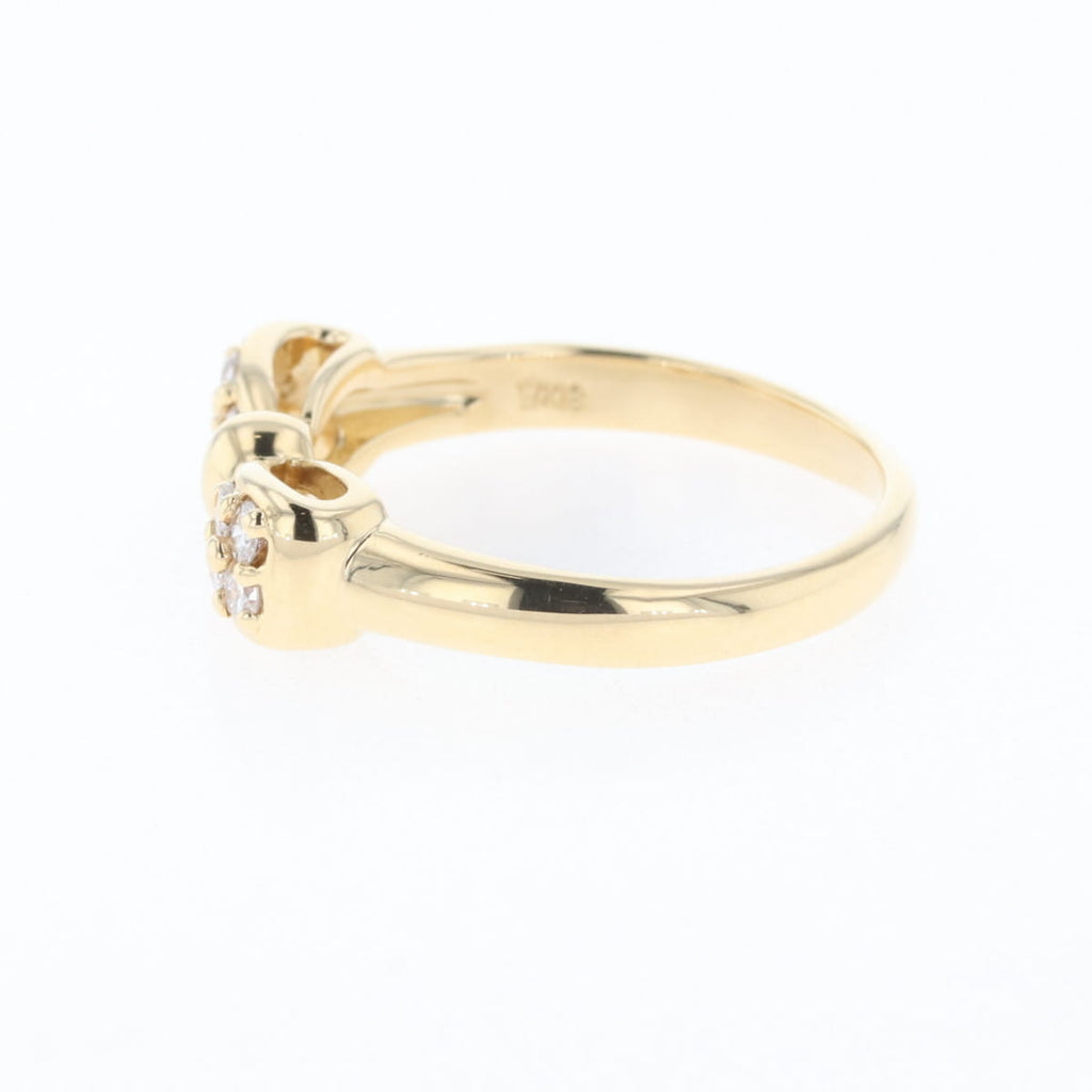 K18 YG リボン ダイヤモンド リング 12号 0.25CT レディース 中古 nbjwl
