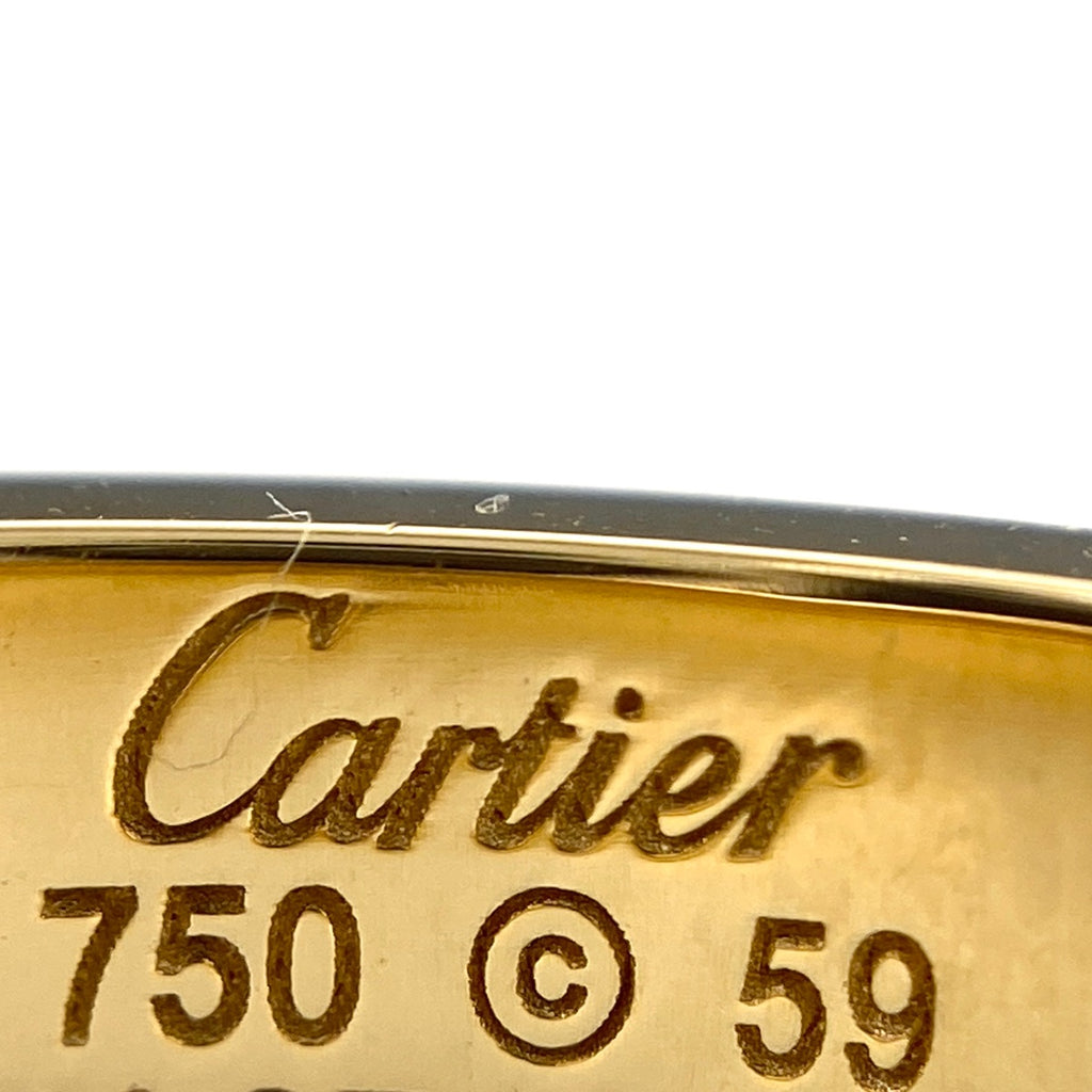 カルティエ ラブ リング ハーフ ダイヤ YG イエローゴールド 指輪 メレダイヤ リング 18.5号 750 ダイヤモンド レディース 【中古】brjwl