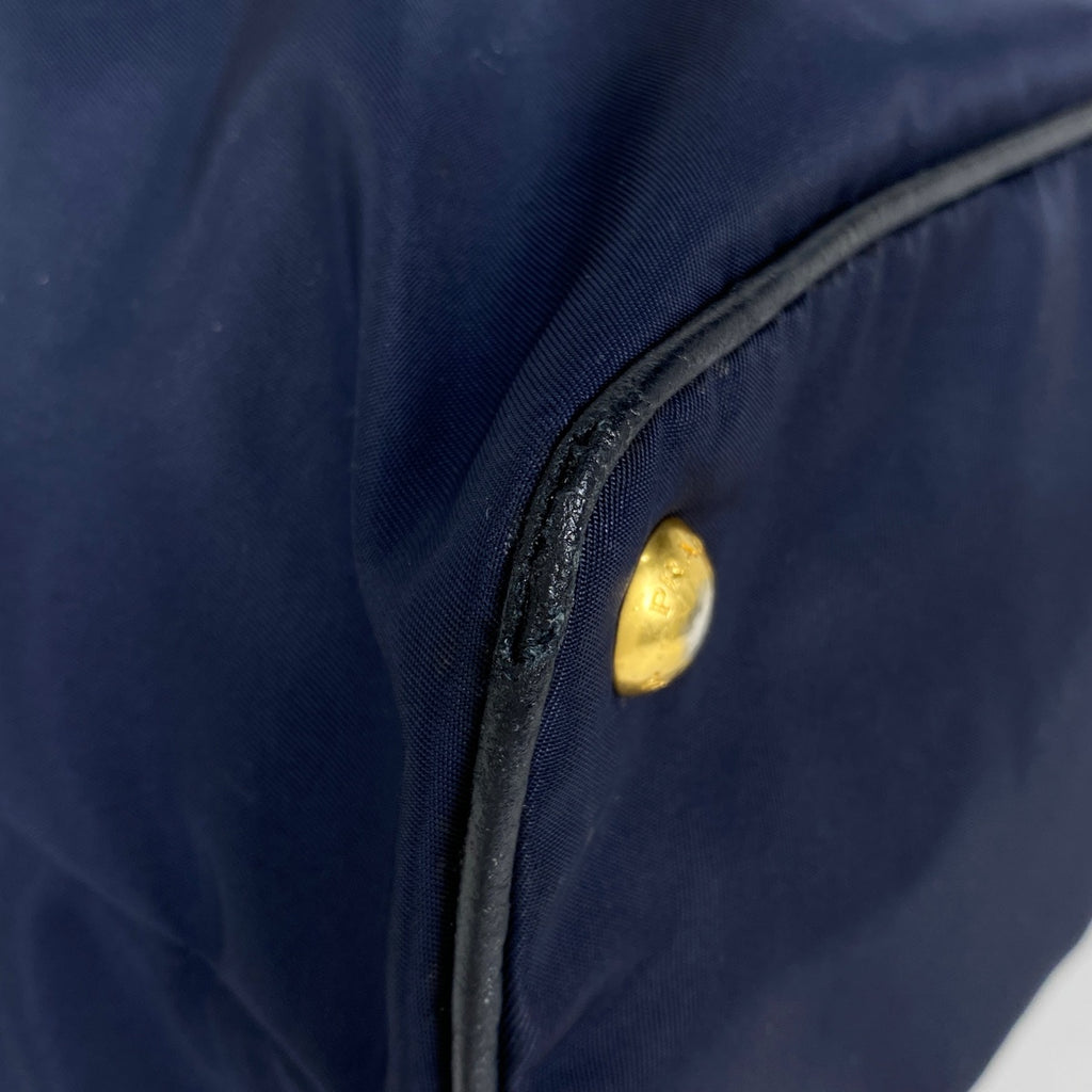 プラダ ロゴ トートバッグ 2WAY ショルダーバッグ トートバッグ ナイロン ネイビー レディース 【中古】brbag