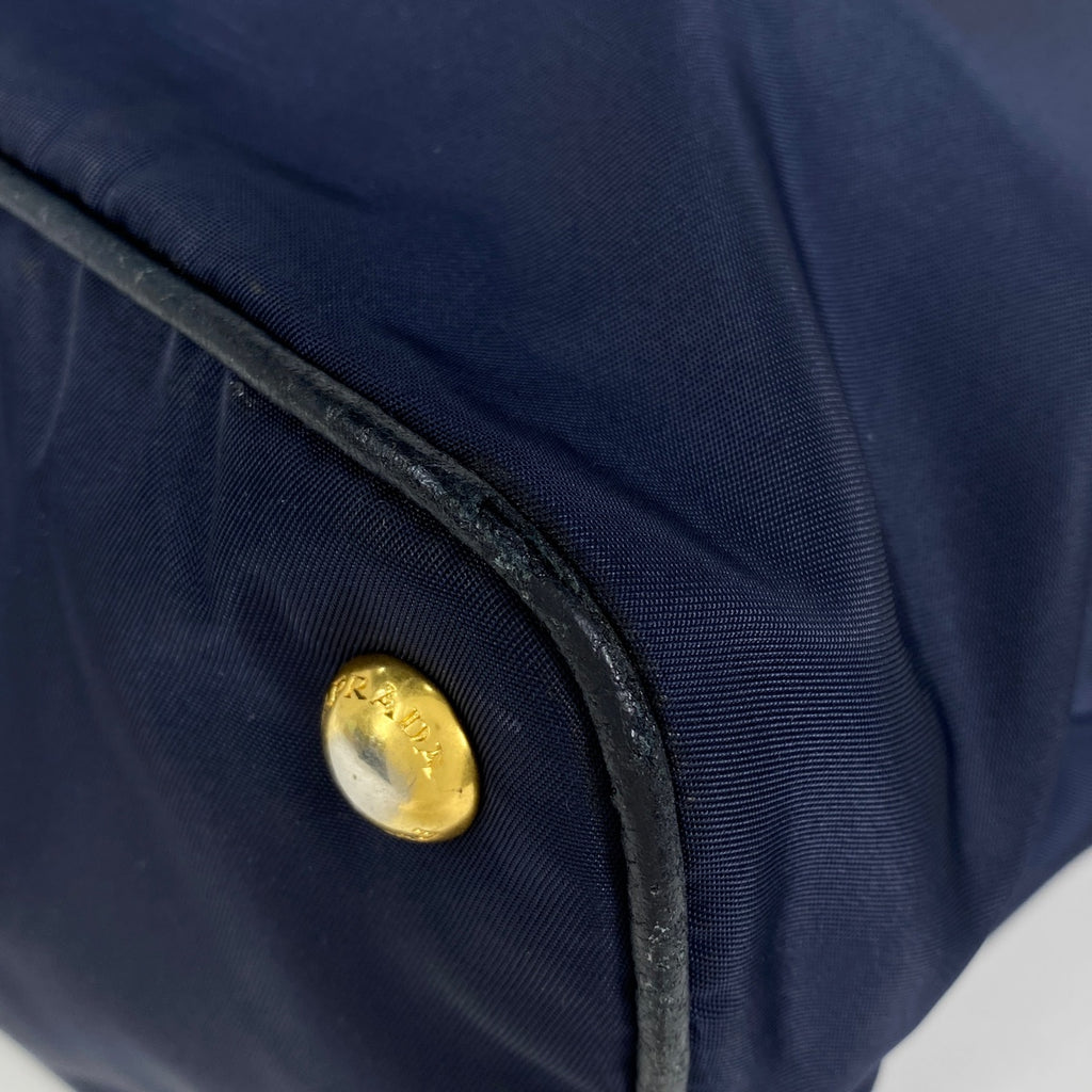プラダ ロゴ トートバッグ 2WAY ショルダーバッグ トートバッグ ナイロン ネイビー レディース 【中古】brbag