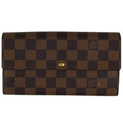 ルイ・ヴィトン ポルトフォイユ サラ 札入れ 小銭入れ 長財布 ダミエ ブラウン N61734 レディース 【中古】brbag