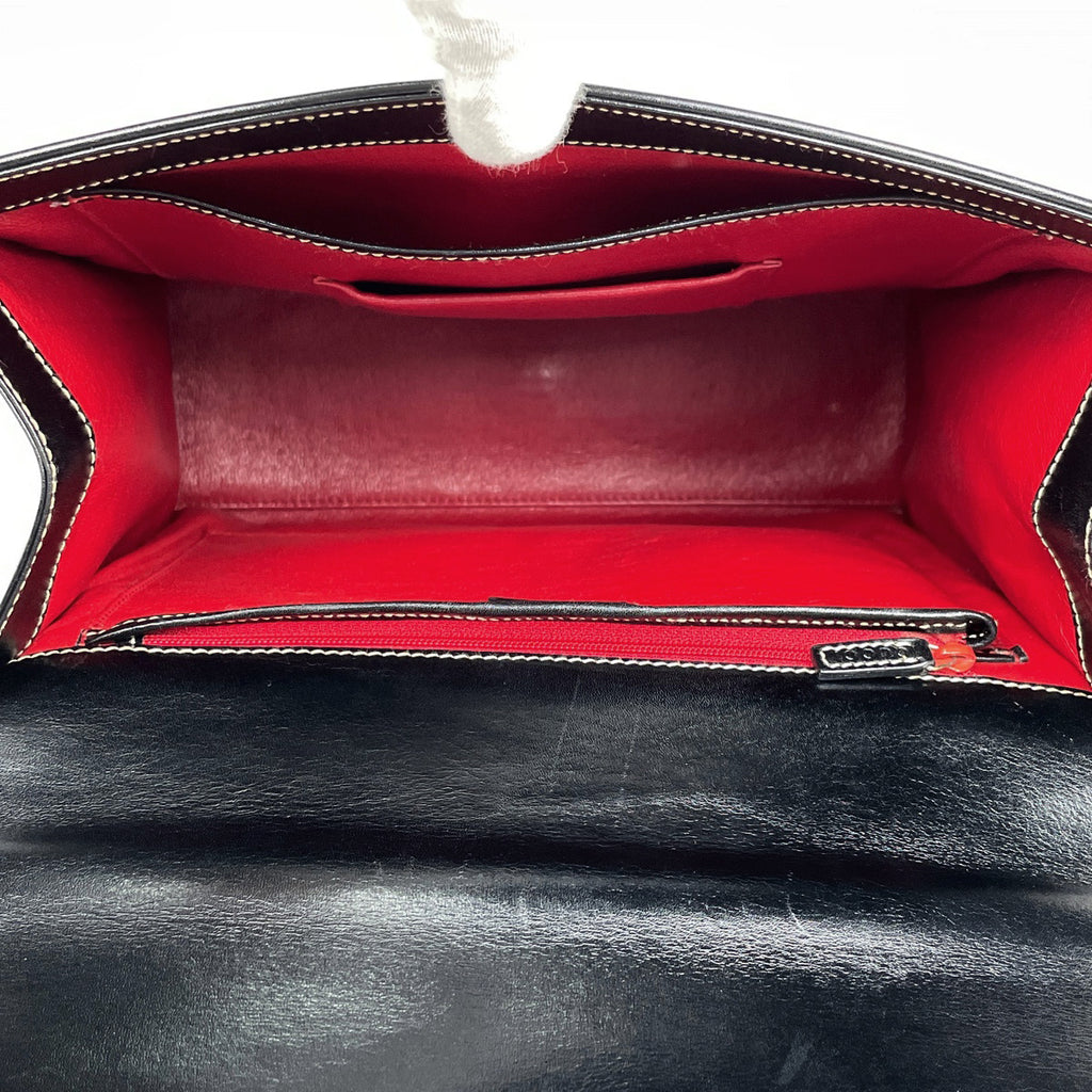グッチ ロゴ ハンドバッグ レザー ブラック 0000857 レディース 【中古】brbag