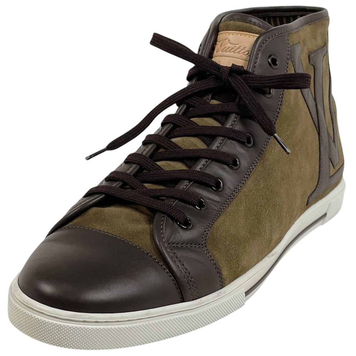 バイセル公式】ルイ・ヴィトン LVロゴ スニーカー ハイカット カーキ