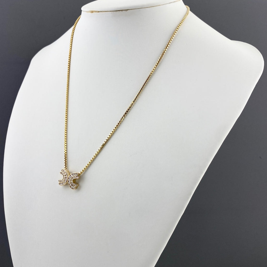 メレダイヤ デザインネックレス YG イエローゴールド ネックレス K18 ダイヤモンド レディース 【中古】nbjwl