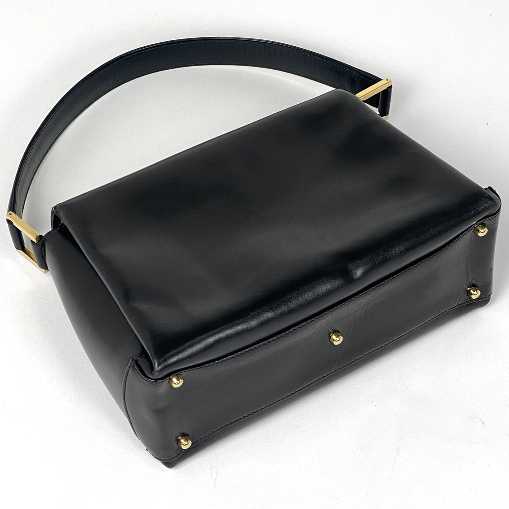グッチ ロゴ ハンドバッグ オールドグッチ 00014481269 ハンドバッグ レザー ブラック レディース 【中古】brbag