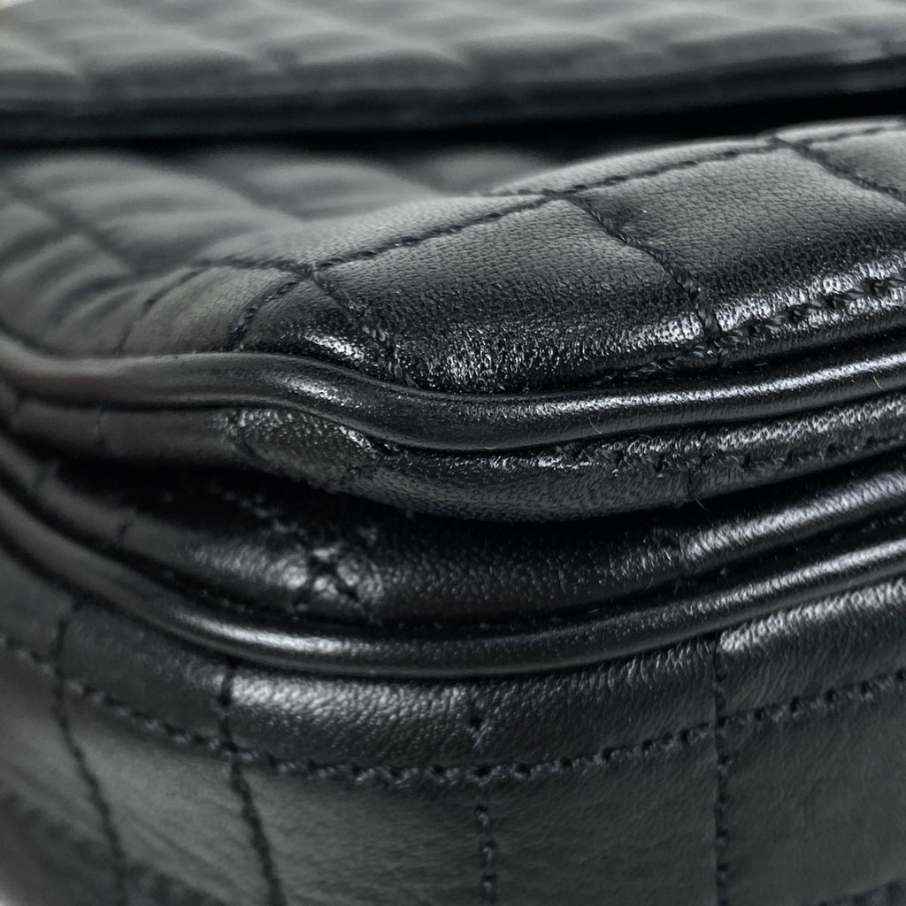 セリーヌ ロゴ チェーン ショルダーバッグ Cロゴ ショルダーバッグ レザー ブラック レディース 【中古】brbag