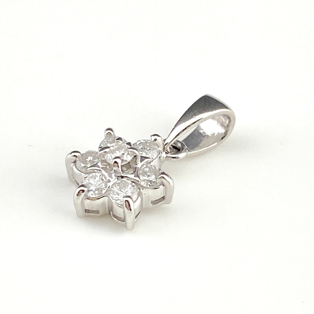 フラワーモチーフ ペンダントトップ プラチナ メレダイヤ 花 ペンダントトップ Pt900 ダイヤモンド レディース 【中古】nbjwl