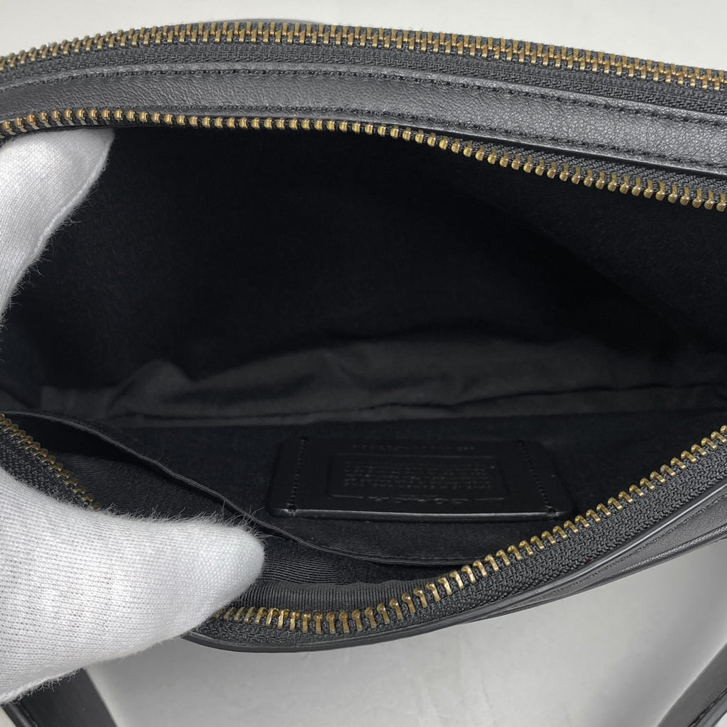 コーチ ロゴ ボディバッグ ウエストバッグ ボディバッグ レザー ブラック F37594 レディース 【中古】brbag