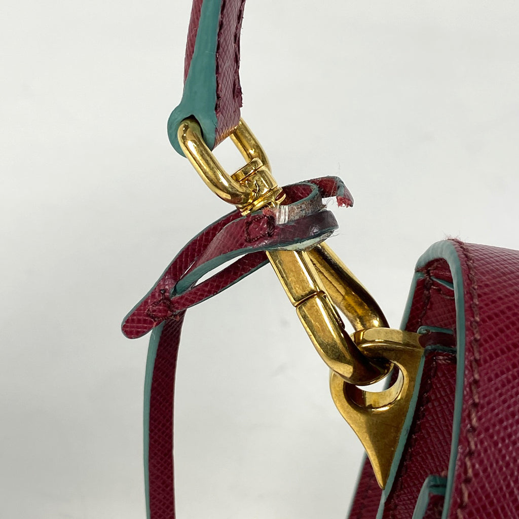 プラダ チェック柄 ハンドバッグ ロゴ 2WAY ショルダーバッグ ハンドバッグ キャンバス ボルトー ミント BN0924 レディース 【中古】brbag