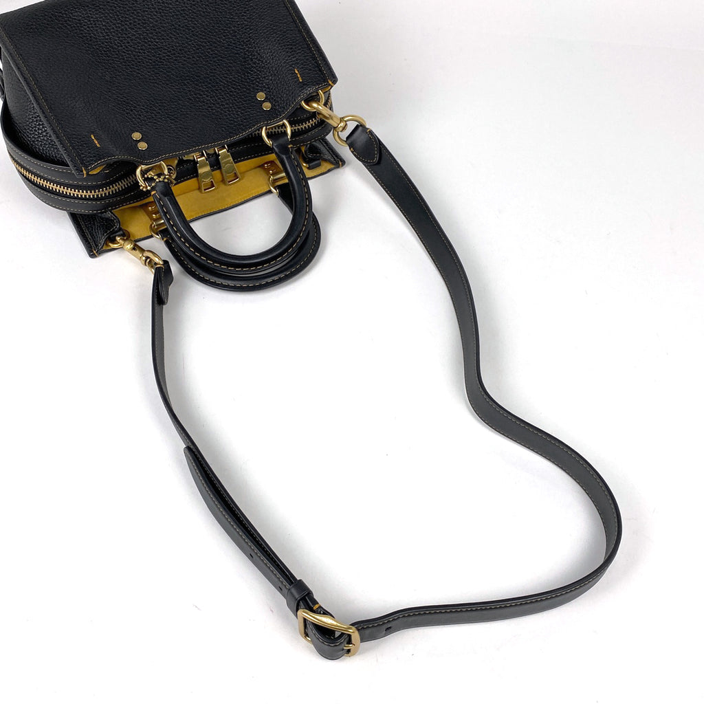 コーチ ローグ 25 2WAY ショルダーバッグ ハンドバッグ レザー ブラック CD936 レディース 【中古】brbag