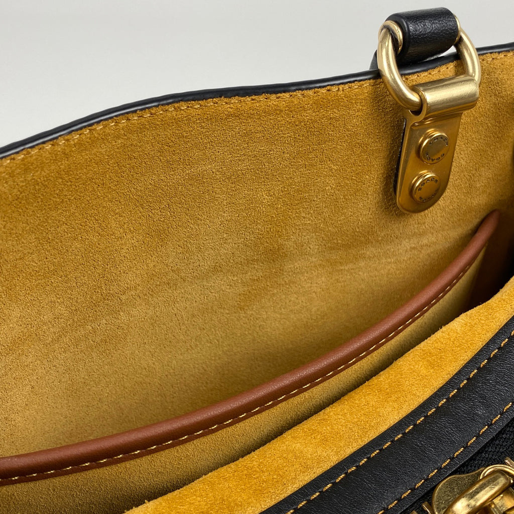 コーチ ローグ 25 2WAY ショルダーバッグ ハンドバッグ レザー ブラック CD936 レディース 【中古】brbag