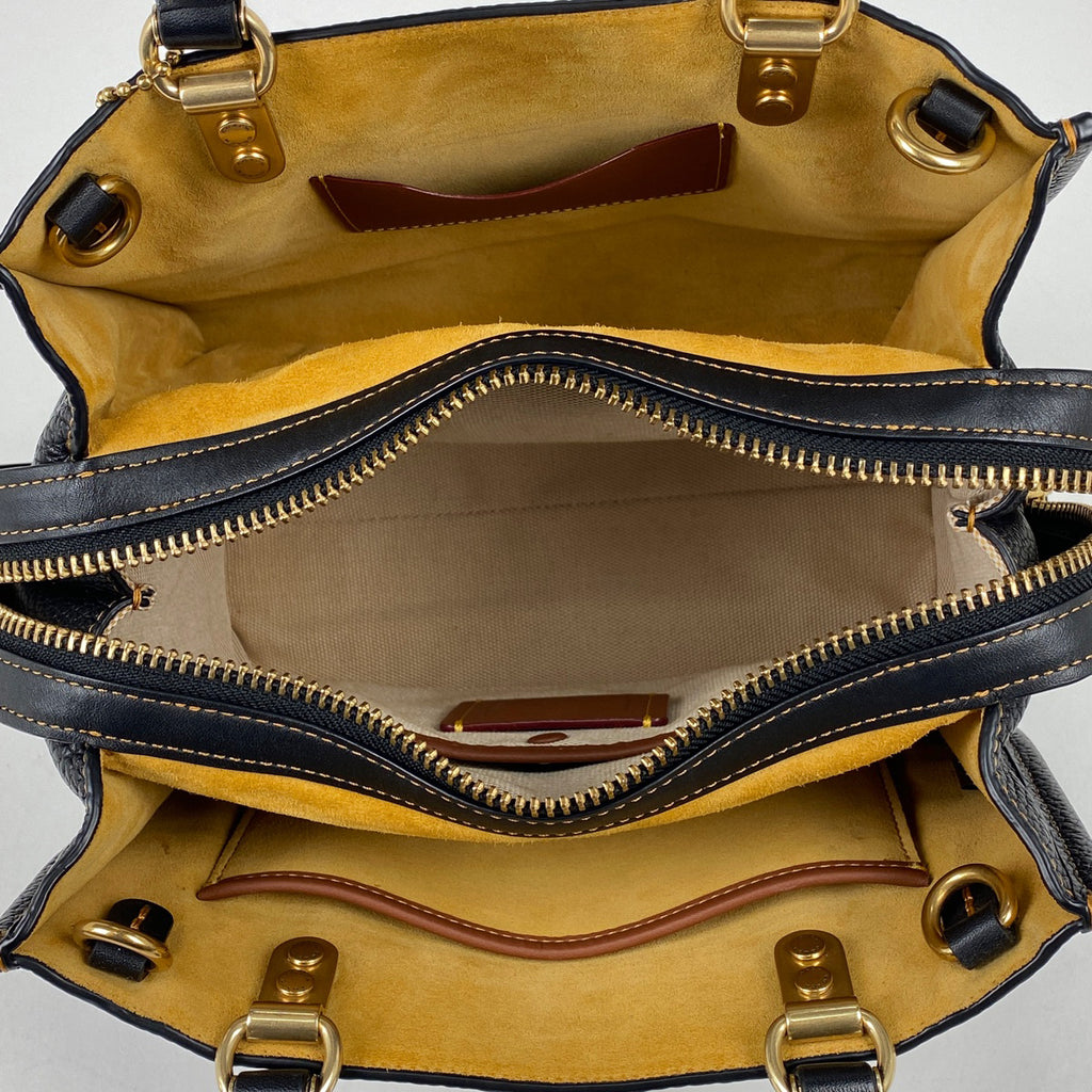コーチ ローグ 25 2WAY ショルダーバッグ ハンドバッグ レザー ブラック CD936 レディース 【中古】brbag