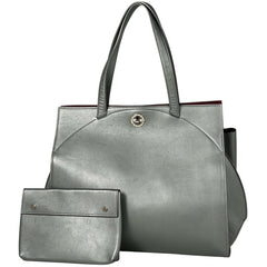 ブルガリ ロゴ トートバッグ ターンロック ショルダーバッグ トートバッグ レザー シルバー レディース 【中古】brbag