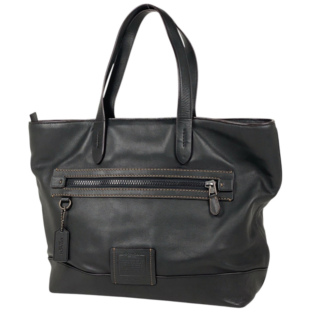 コーチ アカデミー トートバッグ ショルダーバッグ トートバッグ レザー ブラック 69350 メンズ 【中古】brbag
