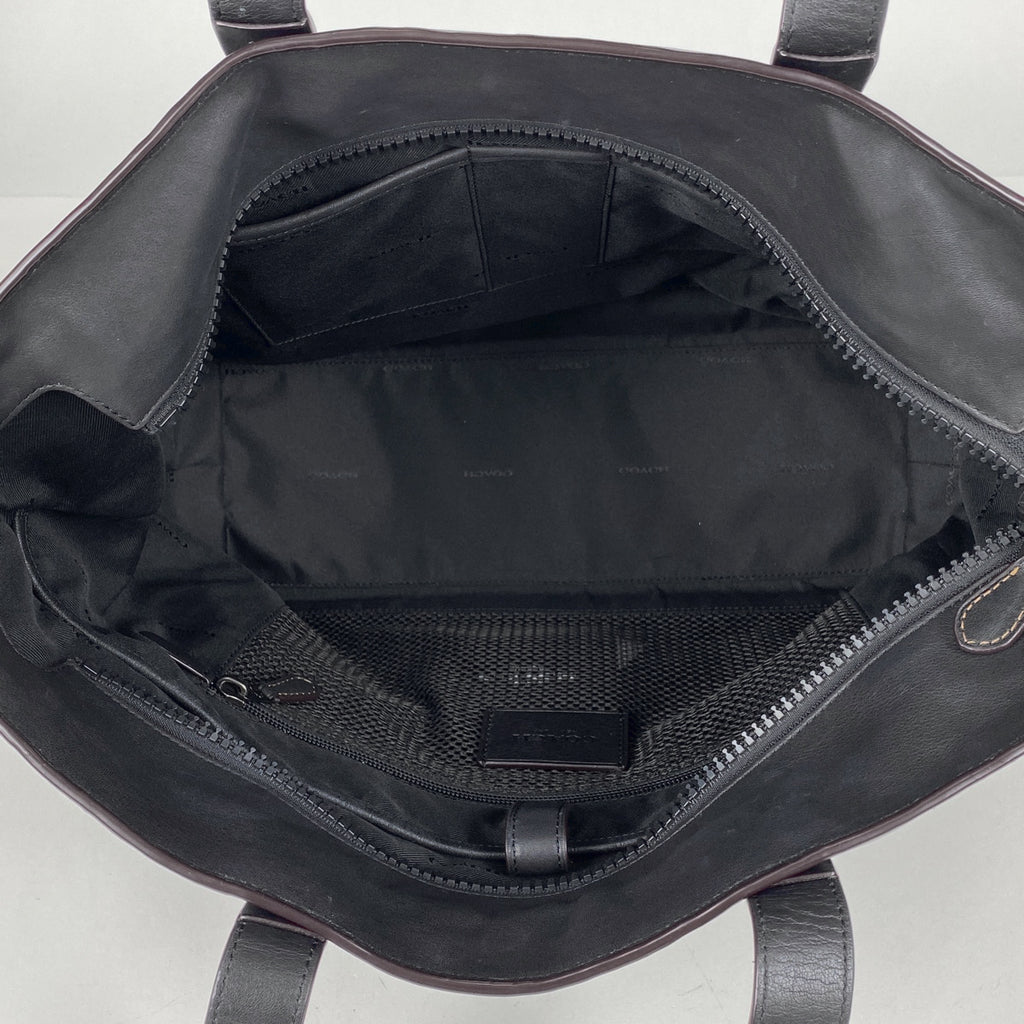 コーチ アカデミー トートバッグ ショルダーバッグ トートバッグ レザー ブラック 69350 メンズ 【中古】brbag