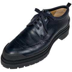 エルメス レースアップ ローファー 厚底 ビジネス 靴 ローファー レザー ネイビー メンズ 【中古】brapp