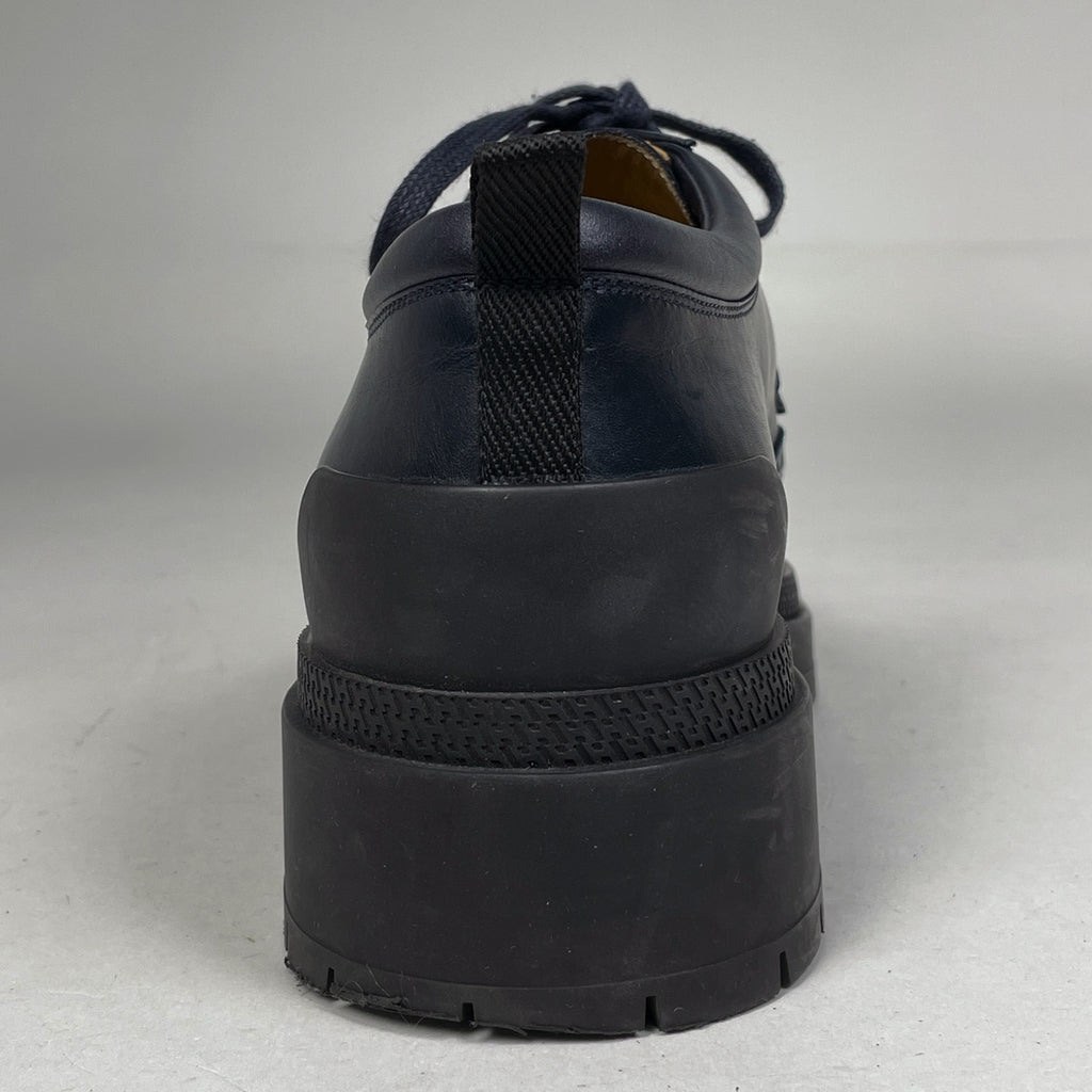 エルメス レースアップ ローファー 厚底 ビジネス 靴 ローファー レザー ネイビー メンズ 【中古】brapp