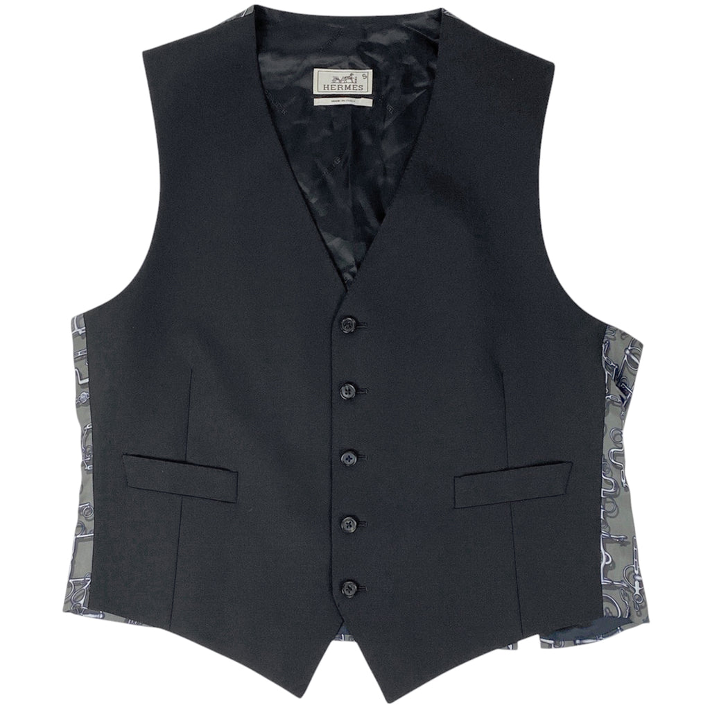 エルメス シルク ベスト ジレ トップス ベスト ブラック メンズ 【中古】brapp