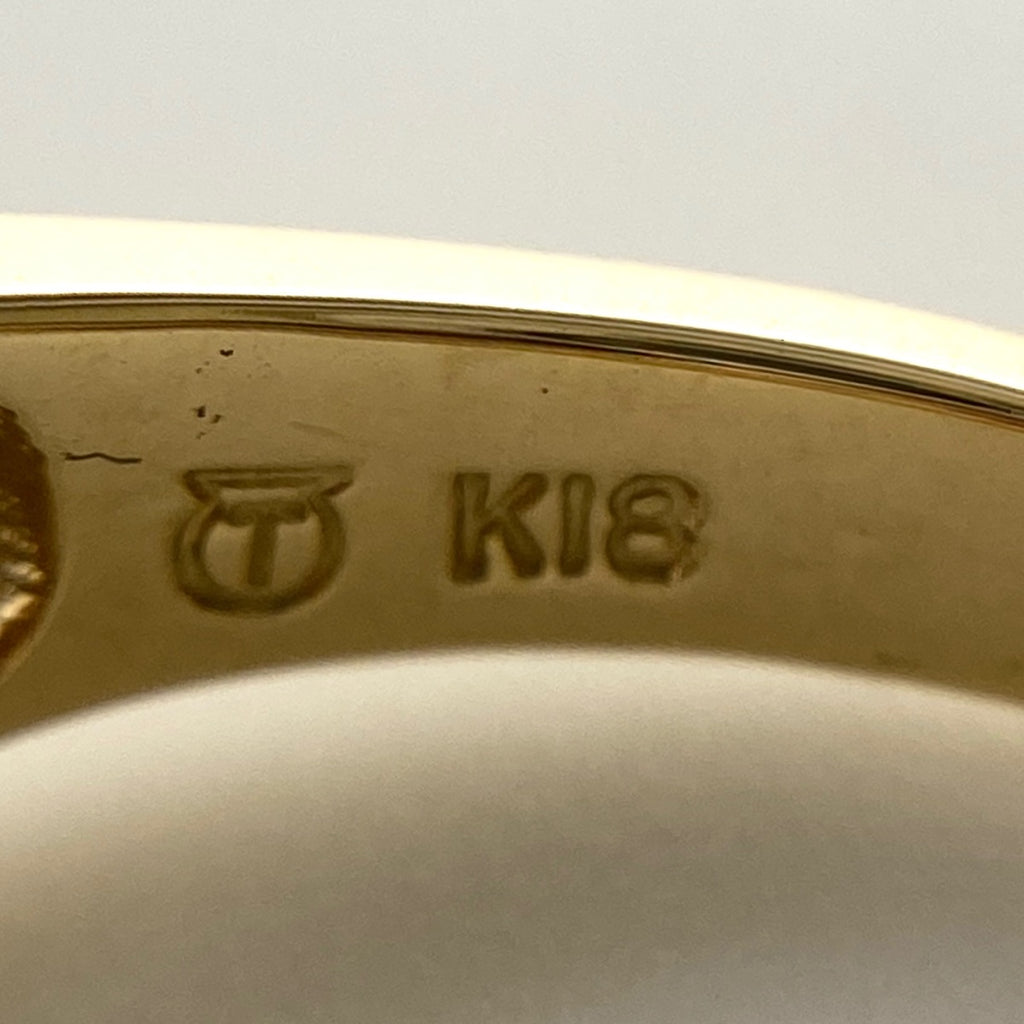 タサキ メレダイヤ デザインリング YG イエローゴールド 指輪 リング 9号 K18 ダイヤモンド レディース 【中古】brjwl