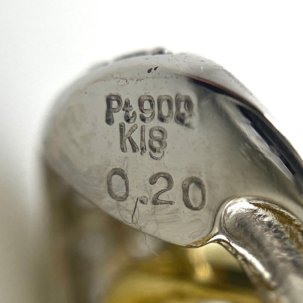 メレダイヤ デザインイヤリング YG イエローーゴールド プラチナ イヤリング K18 Pt900 ダイヤモンド レディース 【中古】nbjwl