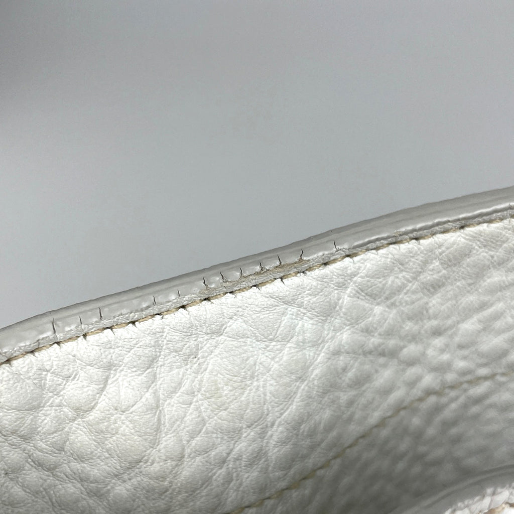 ミュウ ミュウ ロゴ トートバッグ ショルダーバッグ トートバッグ レザー ホワイト RR1820 レディース 【中古】brbag