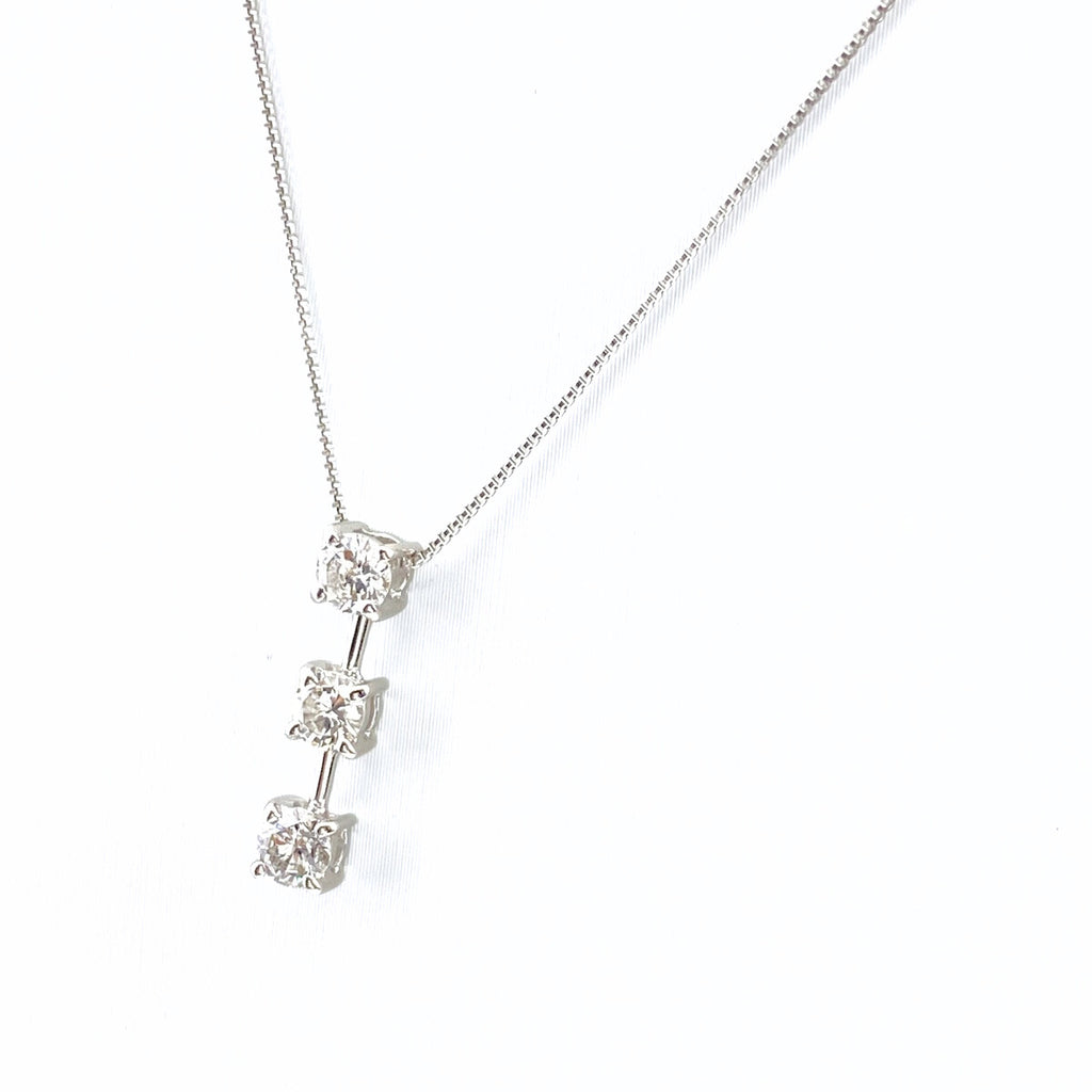 メレダイヤ デザインネックレス WG ホワイトゴールド ペンダント ネックレス K18 WG ダイヤモンド レディース 【中古】nbjwl