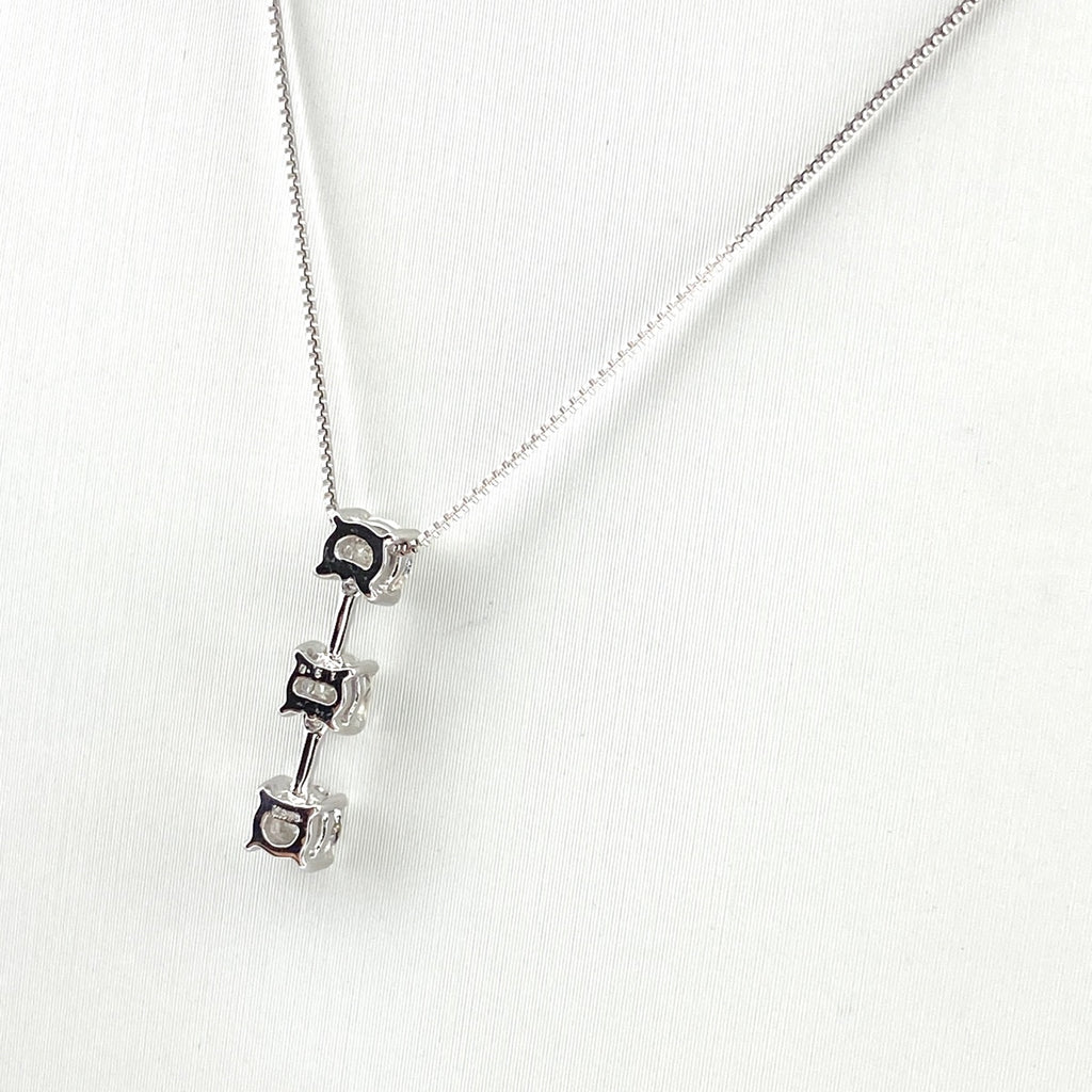 メレダイヤ デザインネックレス WG ホワイトゴールド ペンダント ネックレス K18 WG ダイヤモンド レディース 【中古】nbjwl