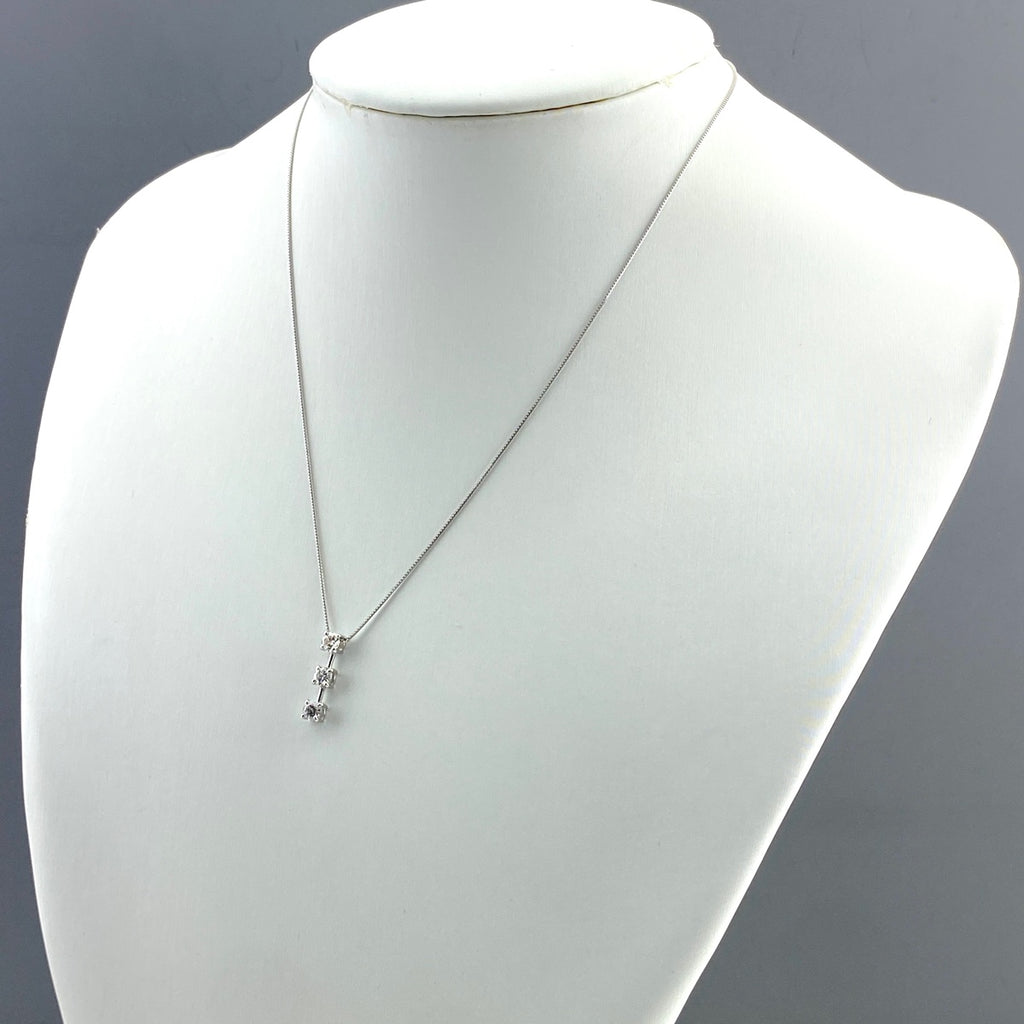 メレダイヤ デザインネックレス WG ホワイトゴールド ペンダント ネックレス K18 WG ダイヤモンド レディース 【中古】nbjwl