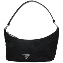 プラダ ロゴプレート ハンドバッグ ポーチ ハンドバッグ ナイロン ネロ(ブラック) レディース 【中古】 brbag