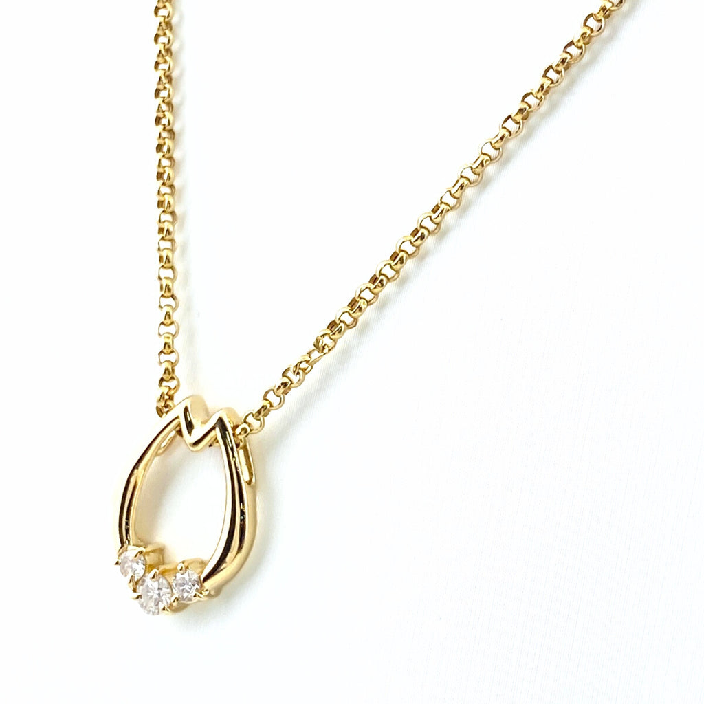 【BELLEFINE商品】 バイセル公式】メレダイヤ デザインネックレス YG イエロー