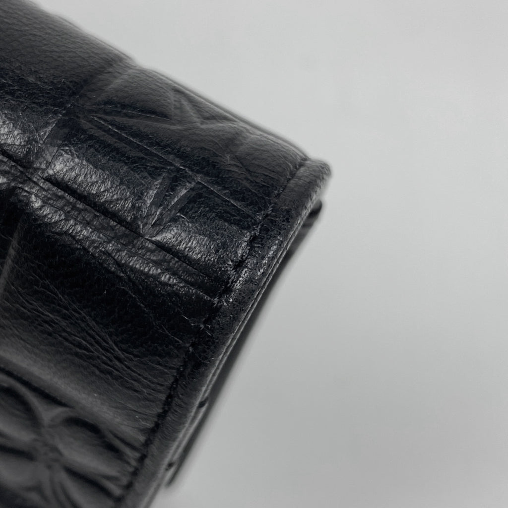 シャネル アイコンライン 二つ折り長財布 ココマーク 長財布 レザー ブラック レディース 【中古】brbag