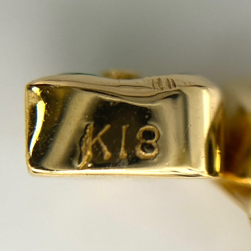 ハートモチーフ デザインピアス YG イエローゴールド エメラルド メレダイヤ スイング ピアス K18 エメラルド ダイヤモンド レディース 【中古】nbjwl