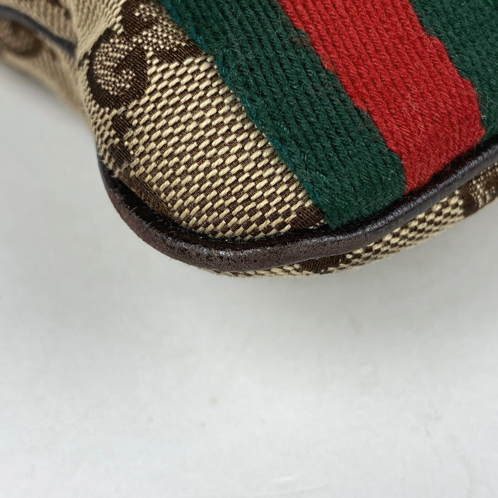 グッチ GG柄 ショルダーバッグ シェリーライン ウェブ ショルダーバッグ GGキャンバス ブラウン 144388 レディース 【中古】brbag