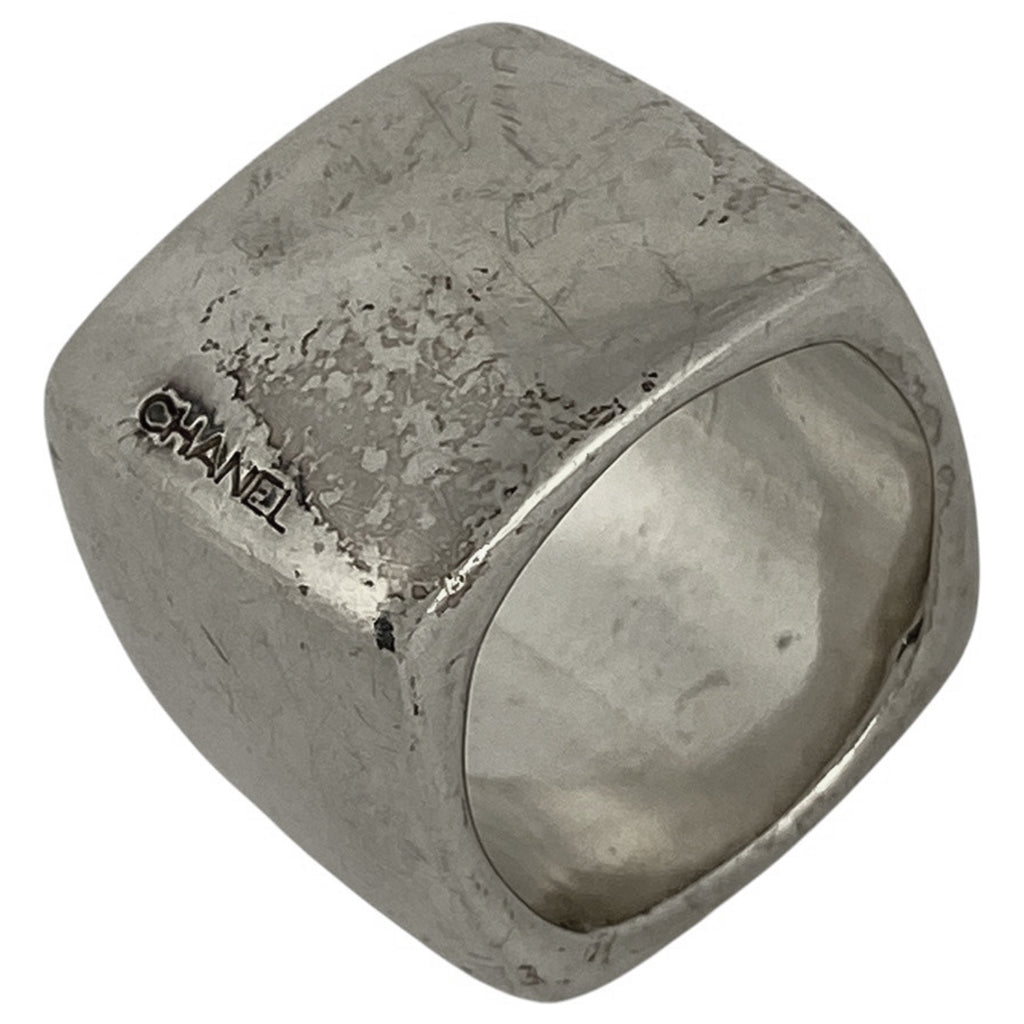 シャネル ロゴ リング スクエア ワイド 指輪 リング 16号 シルバー925 シルバー レディース 【中古】bracc