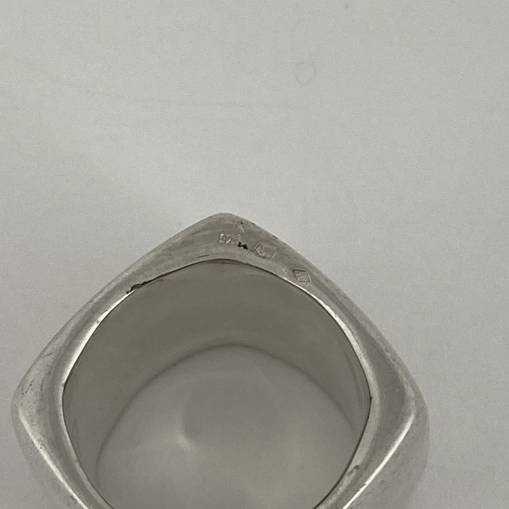 シャネル ロゴ リング スクエア ワイド 指輪 リング 16号 シルバー925 シルバー レディース 【中古】bracc