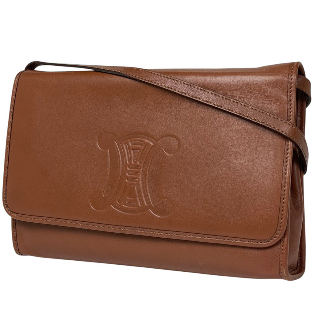 セリーヌ ブラゾン ショルダーバッグ 2WAY クラッチバッグ ショルダーバッグ レザー ブラウン レディース 【中古】brbag